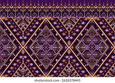 Traditional Thai Praewa Pattern – Seamless Tribal Textile Design in modern style