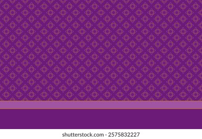 Traditional Thai "Prajamyam" pattern in purple and gold. A symmetrical and intricate geometric design, perfect for backgrounds, graphic design, prints, or decorative patterns.