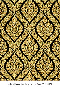 Traditional Thai style gold painting art