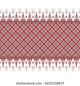 
Traditional Thai-inspired seamless pattern with geometric floral motifs in red. Perfect for fabric, packaging, digital paper, and craft projects. Includes tileable design for easy repeating.
