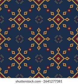 Traditional Thai-Isan textile patterns in royal tones of red, gold, and navy. Perfect for fabric prints, cultural designs, and elegant digital or physical crafts.