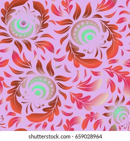 Traditional Thailand background and texture with grid. Pattern thai silk style vector design for printing, fabric or textile. Line thai seamless pattern in orange and pink colors.