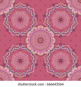 Traditional Thailand background and texture with grid. Pattern thai silk style vector design for printing, fabric or textile. Line thai seamless pattern in green and pink colors.