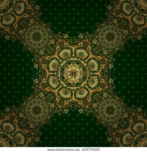 Traditional\
Thailand golden background and texture with grid. Golden pattern\
thai silk style vector design for print, fabric or textile. Line\
seamless pattern golden on a green\
backdrop.