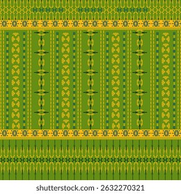 Traditional Thai-style seamless floral pattern excellent for textile design or décor with a vintage vibe