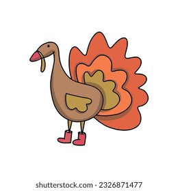 Traditional thanksgiving element. Turky character for thanksgiving 