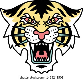 traditional tiger tattoo design vector