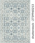 Traditional Tile Repeating Persian Rug pattern Floral Textured