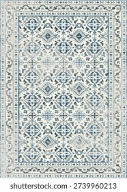 Traditional Tile Repeating Persian Rug pattern Floral Textured