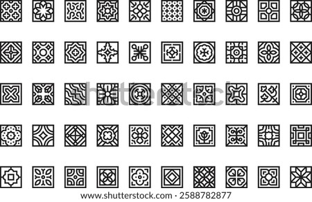 Traditional tiles icons High-Quality Vector Icons Collection with Editable Stroke. Ideal for Professional and Creative Projects.