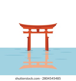 Traditional Torii Gate In Calm Water