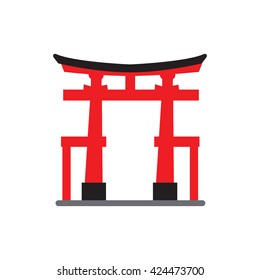 Traditional Torii gate, Japan vector