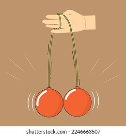 Traditional toys clacker balls vector illustration