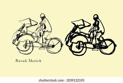 Traditional Transportation Modes rickshaw without Machine