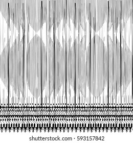 Traditional tribal abstract geometric pattern. Black and White Ethnic African or Oriental ornament. Vector Doodle hand drawn boho style. Can be used for textile, greeting card, paper, yoga Mat print