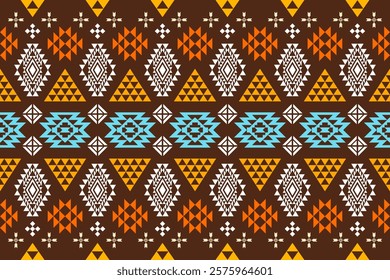traditional tribal art, this pattern showcases a rich tapestry of cultural heritage. The bold geometric shapes and vibrant color 