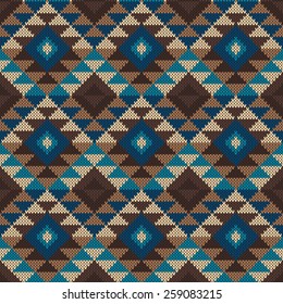 Traditional Tribal Aztec Pattern. Seamless Knitting Ornament