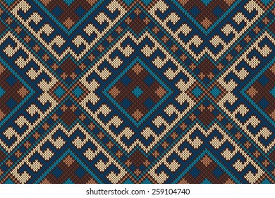 Traditional Tribal Aztec Pattern. Seamless Knitting Ornament