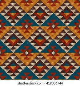 Traditional Tribal Aztec Seamless Pattern On Stock Vector (Royalty Free ...