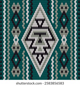 Traditional Tribal Diamond Mosaic - Ethnic Seamless Pattern