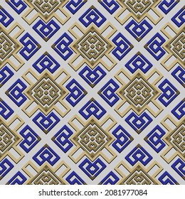 Traditional tribal ethnic style seamless pattern. Vector ornamental greek background. Elegant repeat Deco backdrop. Geometric ornaments. Modern symmetrical abstract design. Endless texture. On white.