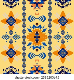 Traditional tribal fabric with intricate geometric patterns. suited for tile and carpet designs