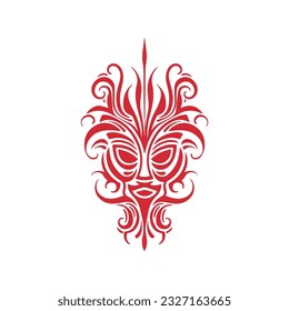 traditional tribal tattoo face motif, traditional ethnic tattoo vector