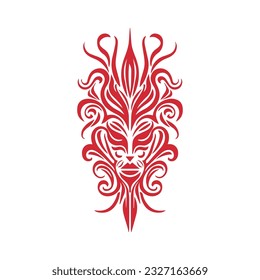 traditional tribal tattoo face motif, traditional ethnic tattoo vector