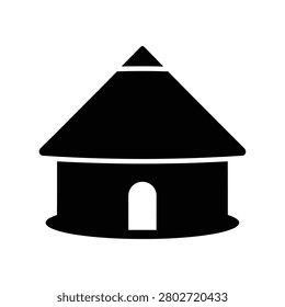 Traditional Trullo Italian House Solid Silhouette Icon Design Collection