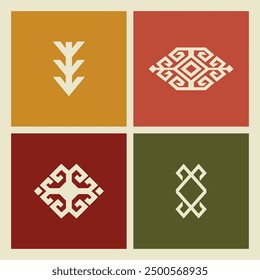Traditional Turkish carpet and rug patterns. Anatolian motifs symbolizing fertility.