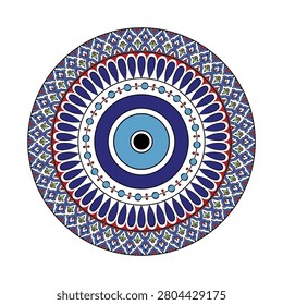 Traditional Turkish ceramic tile pattern. Inspired by Ottoman , ornamental Islamic motif for decorative design, wallpaper, textile and cultural projects.