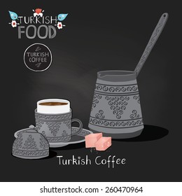 Traditional Turkish coffee the most popular hot drink in Turkey.