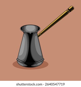 Traditional Turkish Coffee Pot Illustration