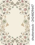 Traditional Turkish decorative floral frame for wallpaper