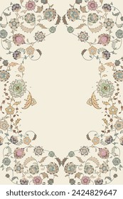 Traditional Turkish decorative floral frame for wallpaper