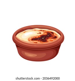 Sitlach tradicional de postre turco, arroz de leche pudding horneado en la ilustración del vector del horno.