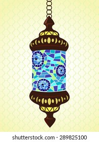 Traditional turkish lamp with mosaic devils eye