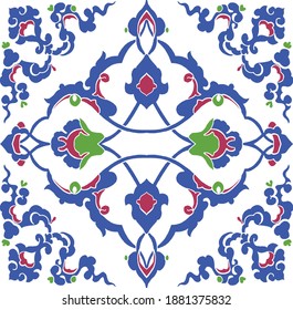 Traditional Turkish ornament seamless for your design. Floral Ornamental pattern. Iznik . Vector.