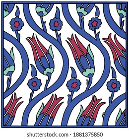 Traditional Turkish ornament seamless for your design. Floral Ornamental pattern. Iznik . Vector.