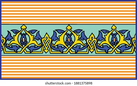 Traditional Turkish ornament seamless for your design. Floral Ornamental pattern. Iznik . Vector.