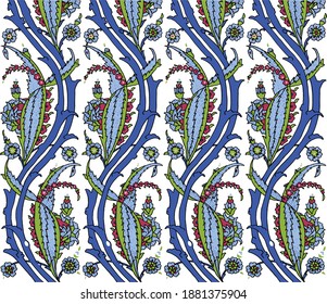 Traditional Turkish ornament seamless for your design. Floral Ornamental pattern. Iznik . Vector.