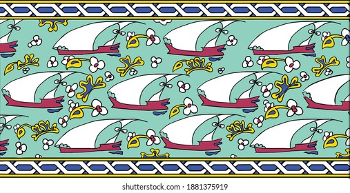Traditional Turkish ornament seamless for your design. Floral Ornamental pattern. Iznik . Vector.