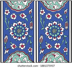 Traditional Turkish ornament seamless for your design. Floral Ornamental pattern. Iznik . Vector.
