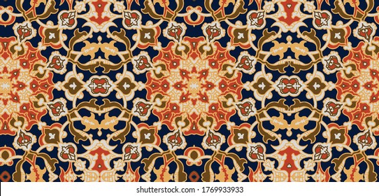 Traditional Turkish Ottoman Floral seamless vector for  pillow, tile, geometric motifs, ethnic shapes, mixed on grunge gray background . antique effect trendy modern carpet, rug, flooring pattern 