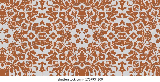 Traditional Turkish Ottoman Floral seamless vector for  pillow, tile, geometric motifs, ethnic shapes, mixed on grunge gray background . antique effect trendy modern carpet, rug, flooring pattern 