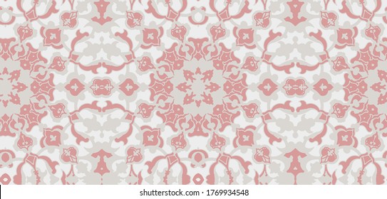 Traditional Turkish Ottoman Floral seamless vector for  pillow, tile, geometric motifs, ethnic shapes, mixed on grunge gray background . antique effect trendy modern carpet, rug, flooring pattern 