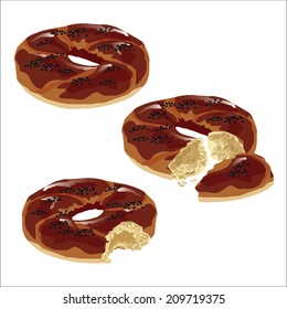 Traditional Turkish pastry.Breakfast food. Vector, illustration.