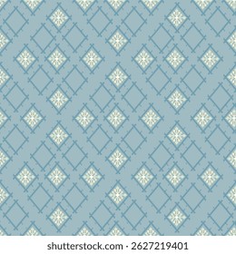 Traditional Ukrainian cross-stitch Detailed vector Illustration for textile printing design, on pixels pastel colors tones