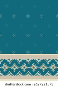 Traditional Ukrainian cross-stitch Detailed vector Illustration for textile printing design, on pixels green tones
