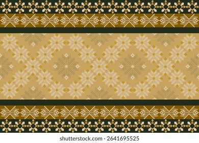 Traditional Ukrainian cross-stitch Detailed vector Illustration for textile printing design, on pixels brown tones